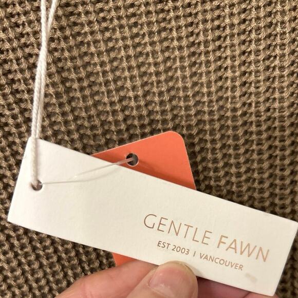 Gentle Fawn Maxine Back Cut Out Crewneck Knit Sweater Heather Taupe New XL - Picture 12 of 15